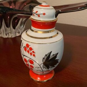 Russian Imperial porcelain Lomonosov vintage tea caddy